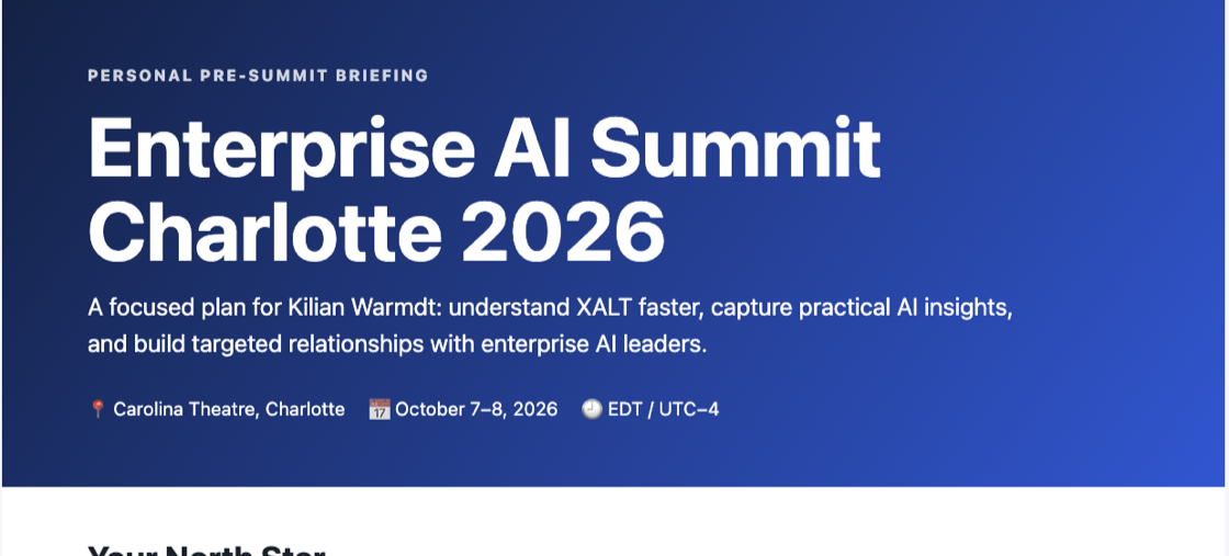 Daily briefing use case — personal pre-summit briefing